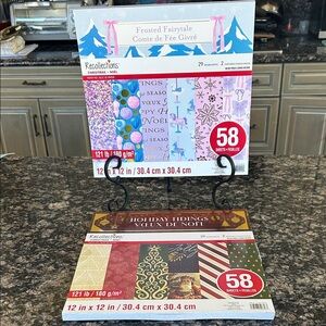 RECOLLECTIONS PAPER PAD FROSTED FAIRYTALE & HOLIDAY TIDINGS 12x 12LOT OF 2 NWT